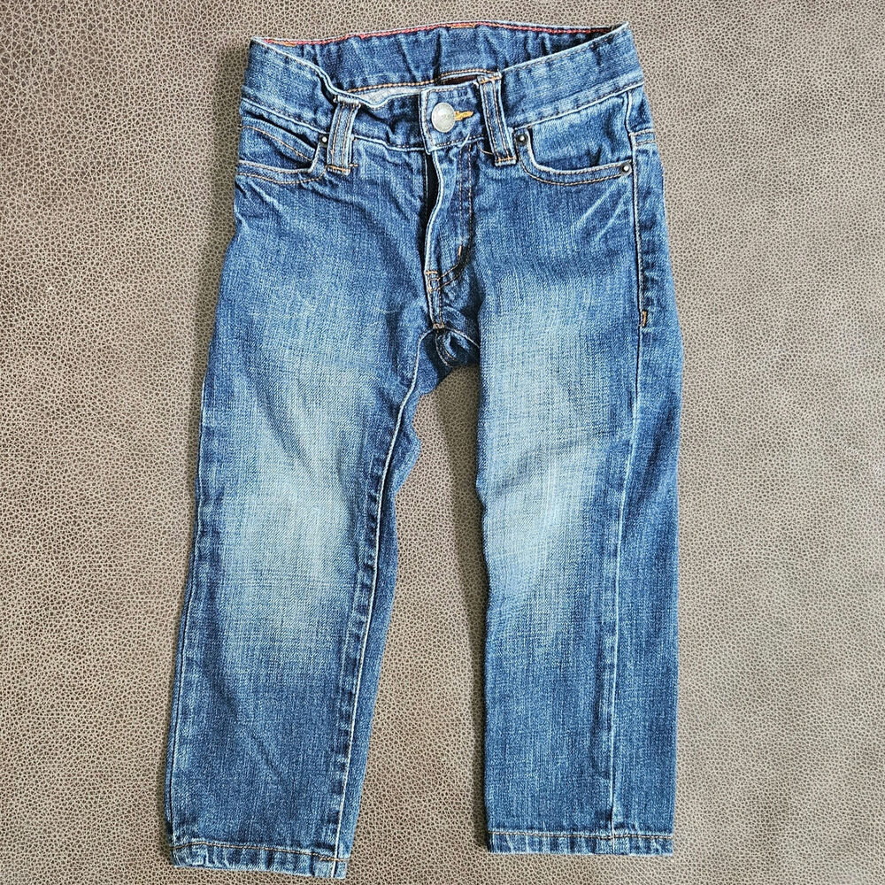 Tea Collection Medium Wash Straight Leg Denim Jeans Adjustable Waist Size 3